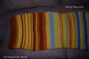 May 2016 temperature shawl progress