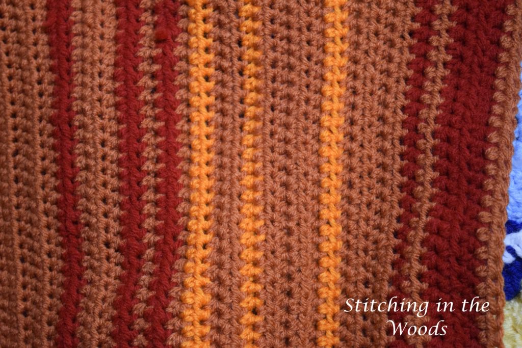 Close up of August 2016 shawl progress