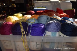 Side view of yarn box (from seat)