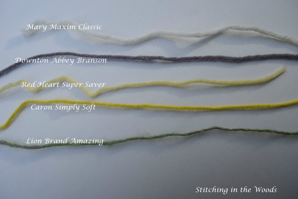 The top 2 yarns are Category 5 yarns while the bottom 3 are Category 4 yarns.